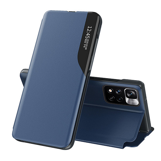 Eco Leather View Case Elegáns Flip Cover állvány funkcióval Poco M4 Pro 5G Blue