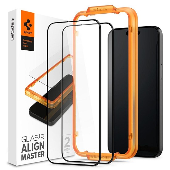 Edzett Spigen ALM GLASS FC 2 CSOMAGOS IPHONE 15 FEKETE