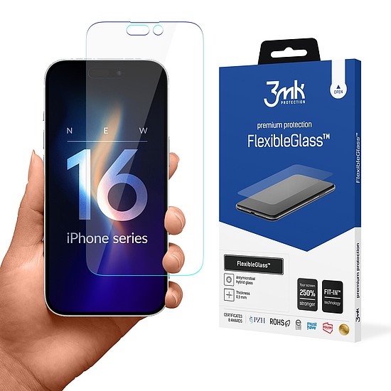 Edzett üveg 3mk FlexibleGlass iPhone 16 Pro készülékhez