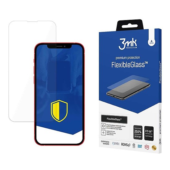 Edzett üveg iPhone 13 mini hibrid flexi 7H 3mk FlexibleGlass sorozathoz