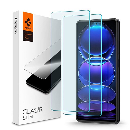 Edzett üveg kijelzővédő fólia 2 db. Xiaomi Redmi Note 12 Pro 5G / 12 Pro+ 5G / Poco X5 Pro 5G Spigen Glas.TR Slim