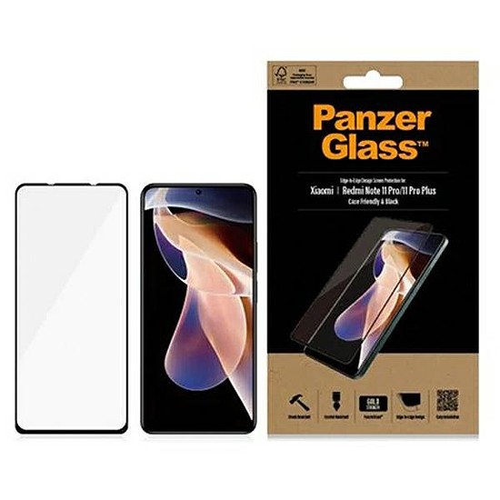 Edzett üveg PanzerGlass E2E Regular Xiaomi Redmi Note 11 Pro/11 Pro+ 5G telefonhoz - fekete