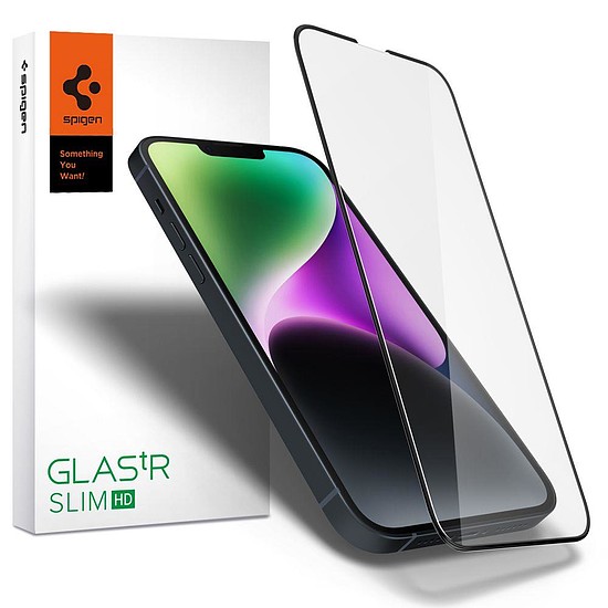 EDZETT ÜVEG Spigen GLASS FC IPHONE 13 / 13 PRO / 14 FEKETE