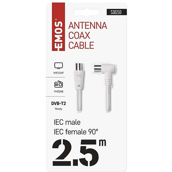 EMOS Antenna koax kábel 90 2,5m