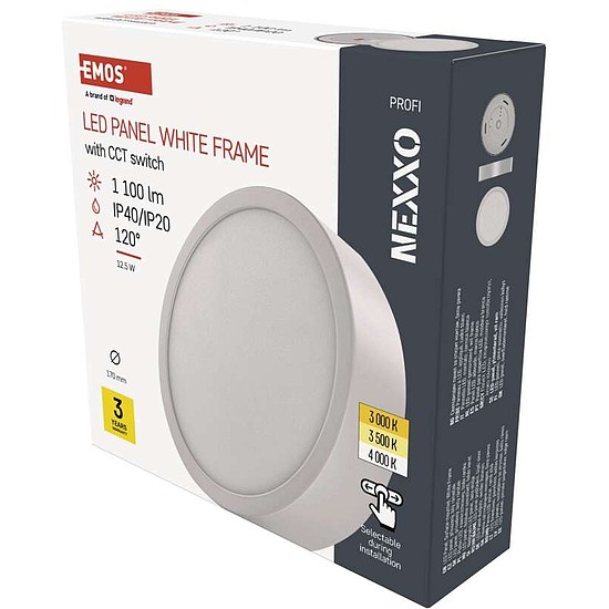 EMOS LED felületi lámpatest NEXXO, kerek, fehér, 12,5W, CCT