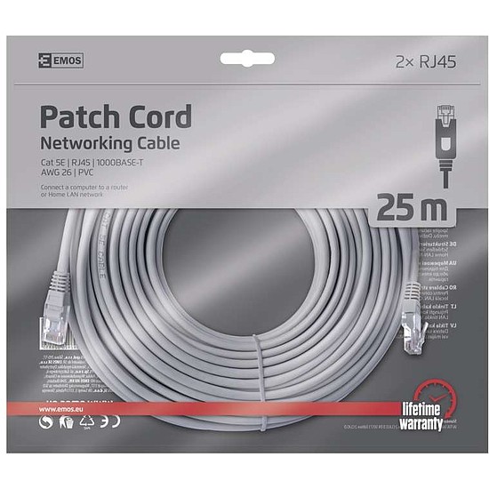 EMOS UTP Patch kábel CAT5E PVC 25m