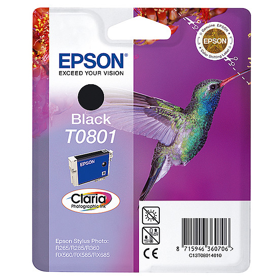 Epson T0801 Black tintapatron eredeti C13T08014010 Kolibri