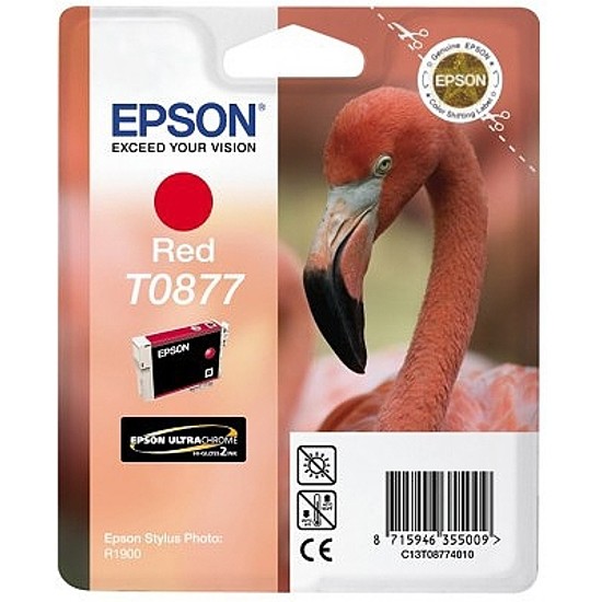 Epson T0877 Red tintapatron eredeti C13T08774010 Flamingó