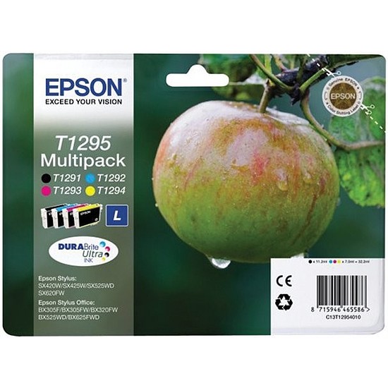 Epson T1295 Multipack Black Cyan Magenta Yellow tintapatron eredeti C13T12954010 (T1291 + T1292 + T1293 + T1294) Alma