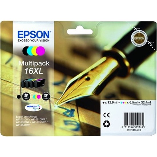 Epson T16XL T1636 Multipack Bk,C,M,Y tintapatron eredeti C13T16364012 (T1631 + T1632 + T1633 + T1634) Töltőtollhegy