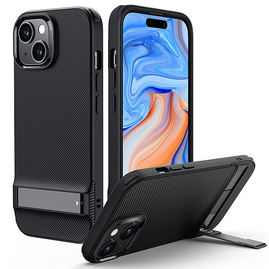 ESR - Air Shield Boost Kickstand - iPhone 15 Plus - áttetsző fekete (KF2314725)