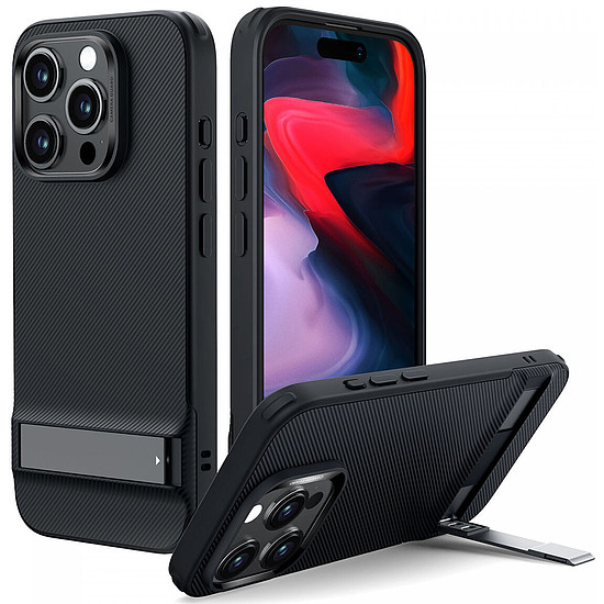 ESR - Air Shield Boost Kickstand - iPhone 15 Pro - áttetsző fekete (KF2314723)