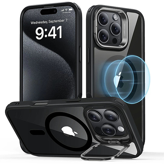 ESR - Classic Hybrid HaloLock Kickstand - iPhone 16 Pro Max - átlátszó fekete