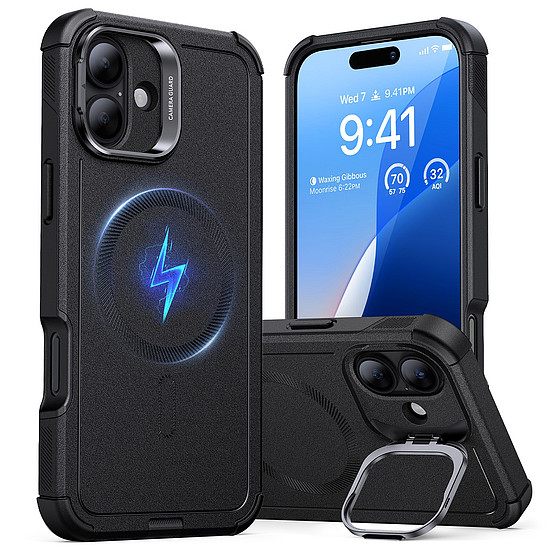 ESR - Cyber Armor Kickstand - iPhone 16 Plus - Fekete