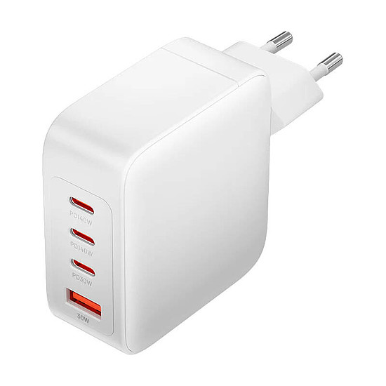 Fali töltő, Vention, FEIW0-EU, 3xUSB-C, USB-A, 140W/140W/30W/18W, GaN fehér