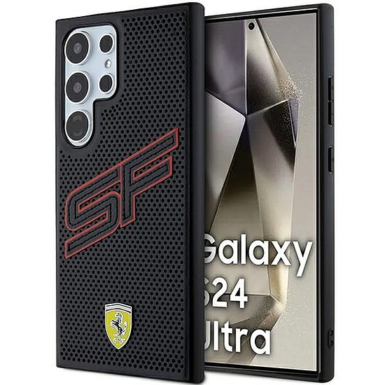 Ferrari Big SF Perforált tok Samsung Galaxy S24 Ultra készülékhez - fekete