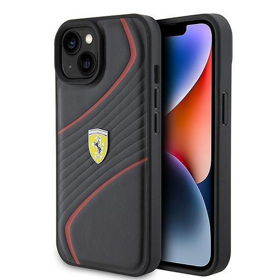 Ferrari FEHCP15SPTWK iPhone 15 6.1" fekete/fekete keménytokos Twist Metal logó