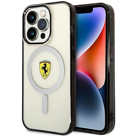 Ferrari FEHMP14LURKT iPhone 14 Pro 6.1" átlátszó/átlátszó keménytokos Outline Magsafe