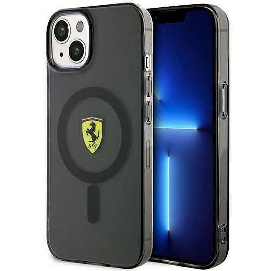 Ferrari FEHMP14MURKK iPhone 14 Plus 6.7" fekete/fekete keménytokos áttetsző táska