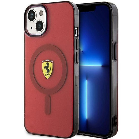 Ferrari FEHMP14SUKRR iPhone 14 6.1" piros/piros kemény tok, áttetsző táska