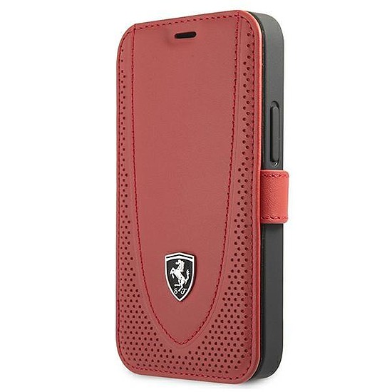 Ferrari FEOGOFLBKP12SRE iPhone 12 mini 5.4"-es piros/piros könyv nyomon kívül perforált