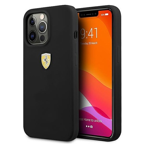 Ferrari FESSIHCP13XBK iPhone 13 Pro Max 6.7" fekete/fekete szilikon keményház