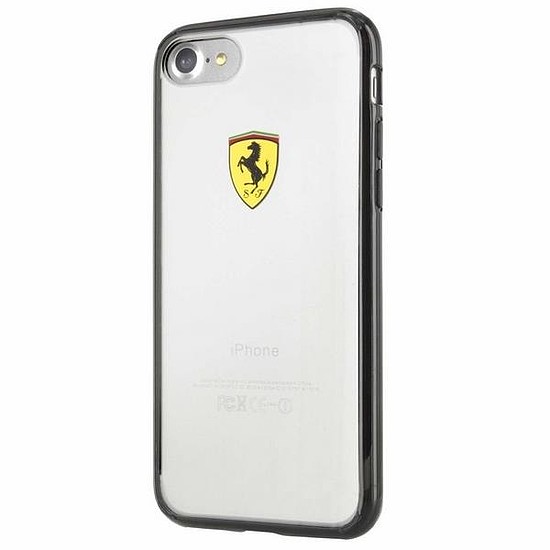 Ferrari Hardcase FEHCP7BK iPhone 7/8/SE 2020 / SE 2022 fekete/átlátszó Racing Shield