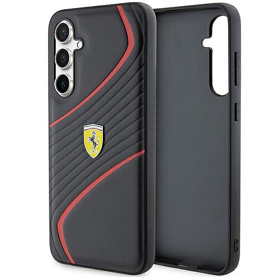 Ferrari Twist Metal Logo tok Samsung Galaxy S23 FE-hez - fekete