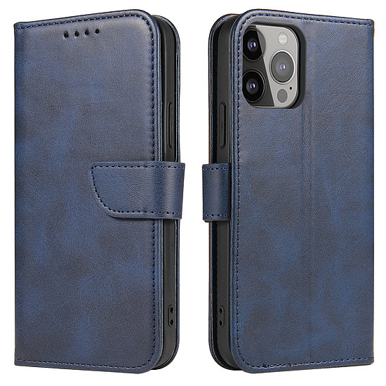 Flip Stand Wallet tok iPhone 15 Pro Max mágneses tokhoz - kék