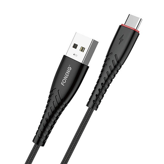 Foneng X15 USB-USB-C kábel, 2,4 A, 1,2 m, fekete (X15 Type-C / Black)