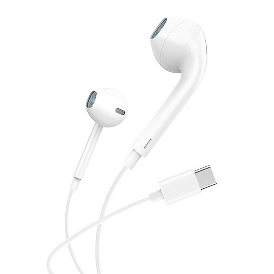 Fülbe helyezhető fejhallgató, vezetékes Foneng T15, USB-C, 1,2 m, fehér (T15 Type-C / White)