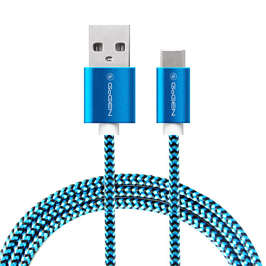 GoGEN Type-C USB kábel, 1m, borított - Kék (GOGUSBAC100MM26)