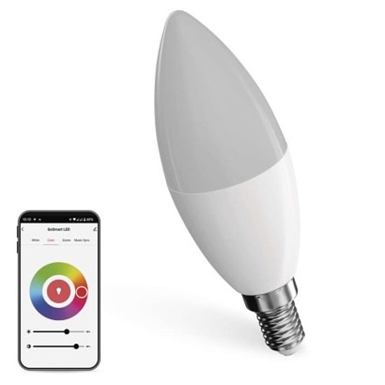 GoSmart LED izzó - gyertya / E14 / 4,8 W (40 W) / 470 lm / RGB / dimmelhető / Zigbee