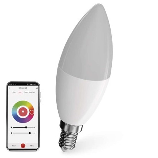 GoSmart LED izzó - gyertya - E14 - 4,8W (40W) - 470 lm - RGB - dimmelhető - Wi-Fi