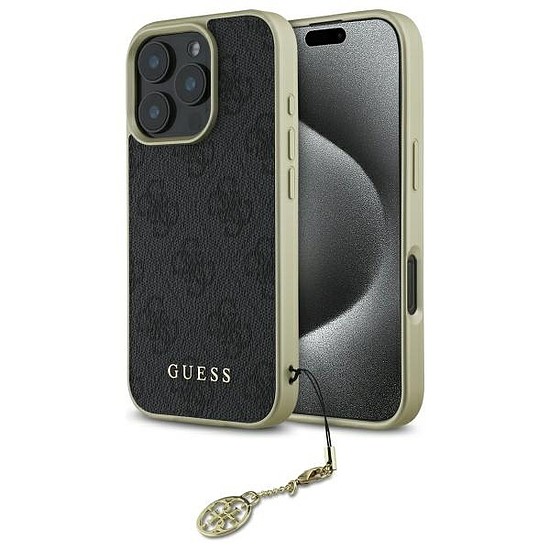 Guess 4G Charms Collection tok iPhone 16 Pro-hoz - fekete