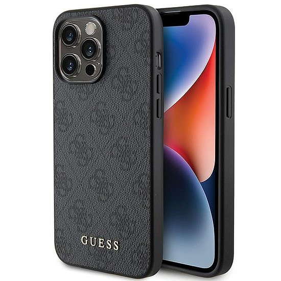 Guess 4G Metal Gold Logo tok iPhone 15 Pro-hoz - szürke