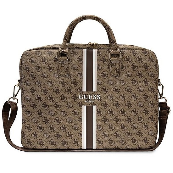 Guess 4G Printed Stripes táska 16"-os laptophoz - barna