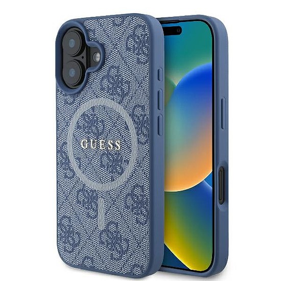 Guess 4G Ring Classic Logo MagSafe tok iPhone 16-hoz - kék