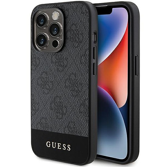 Guess 4G Stripe Collection tok iPhone 15 Pro-hoz - szürke