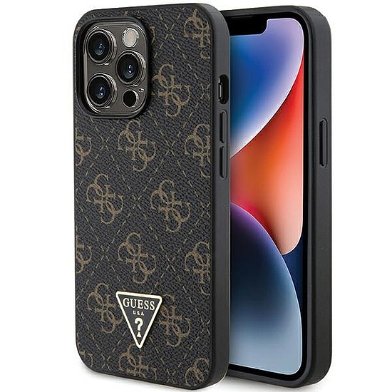 Guess 4G Triangle fém logós tok iPhone 13 Pro / iPhone 13 telefonhoz - fekete