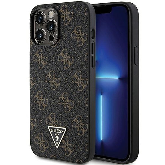 Guess 4G Triangle fém logós tok iPhone 13 Pro Max telefonhoz - fekete