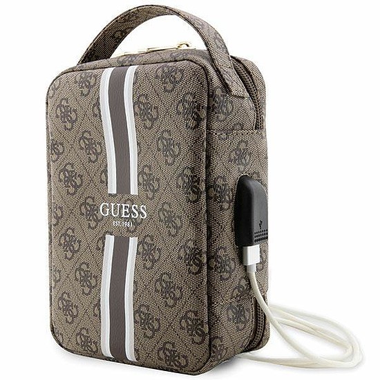 Guess Bag GUHBP4RPSW Szervező barna/barna 4G nyomtatott csíkos