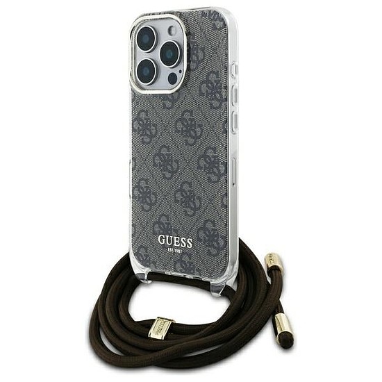 Guess Crossbody Cord 4G nyomtatótok iPhone 16 Pro készülékhez - barna