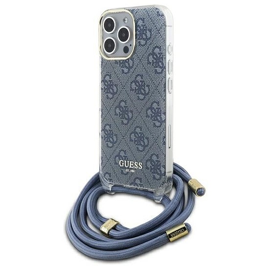 Guess Crossbody Cord 4G nyomtatótok iPhone 16 Pro Max készülékhez - kék