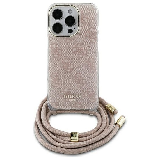 Guess Crossbody Cord 4G Print iPhone 16 tok - rózsaszín