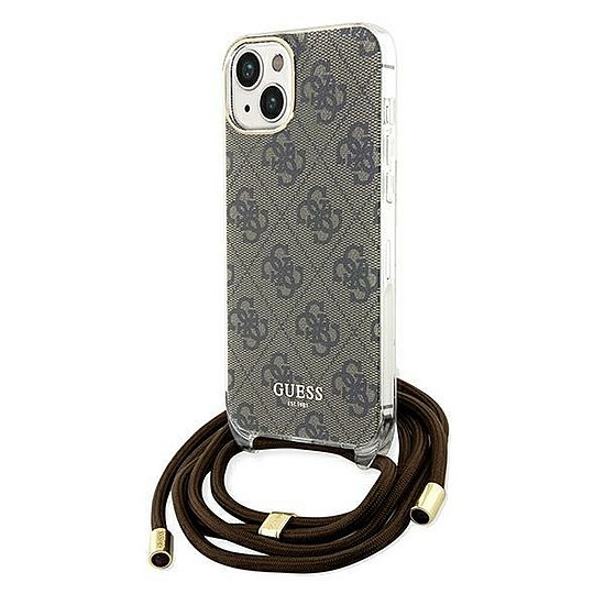 Guess Crossbody Cord 4G Print tok iPhone 15 / 14 / 13 telefonhoz - barna