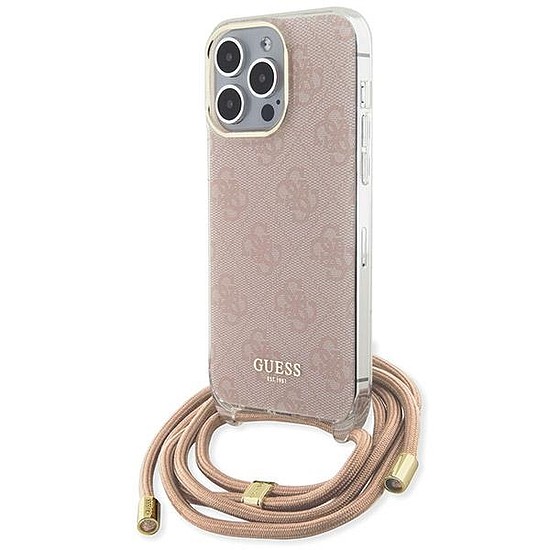 Guess Crossbody Cord 4G Print tok iPhone 15 Pro-hoz - rózsaszín