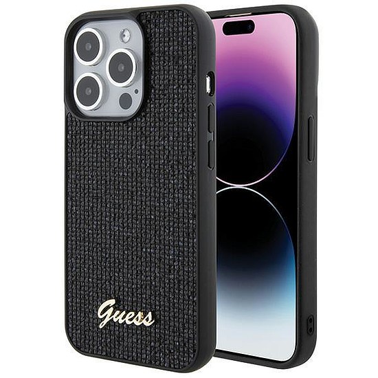 Guess Disco Metal Script tok iPhone 15 Pro-hoz - fekete