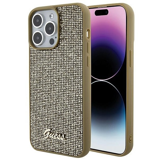 Guess Disco Metal Script tok iPhone 15 Pro Max telefonhoz - arany