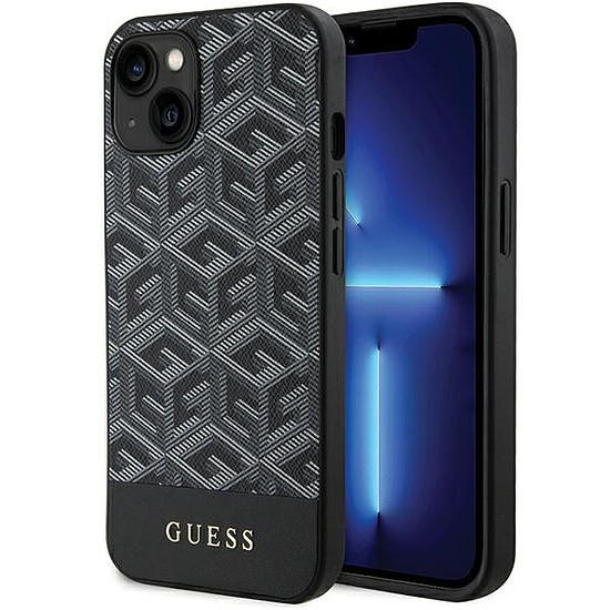 Guess GCube Stripes MagSafe tok iPhone 15/14/13 telefonhoz - fekete